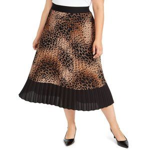 Charter Club Women's Animal Print Pleaded Skirt